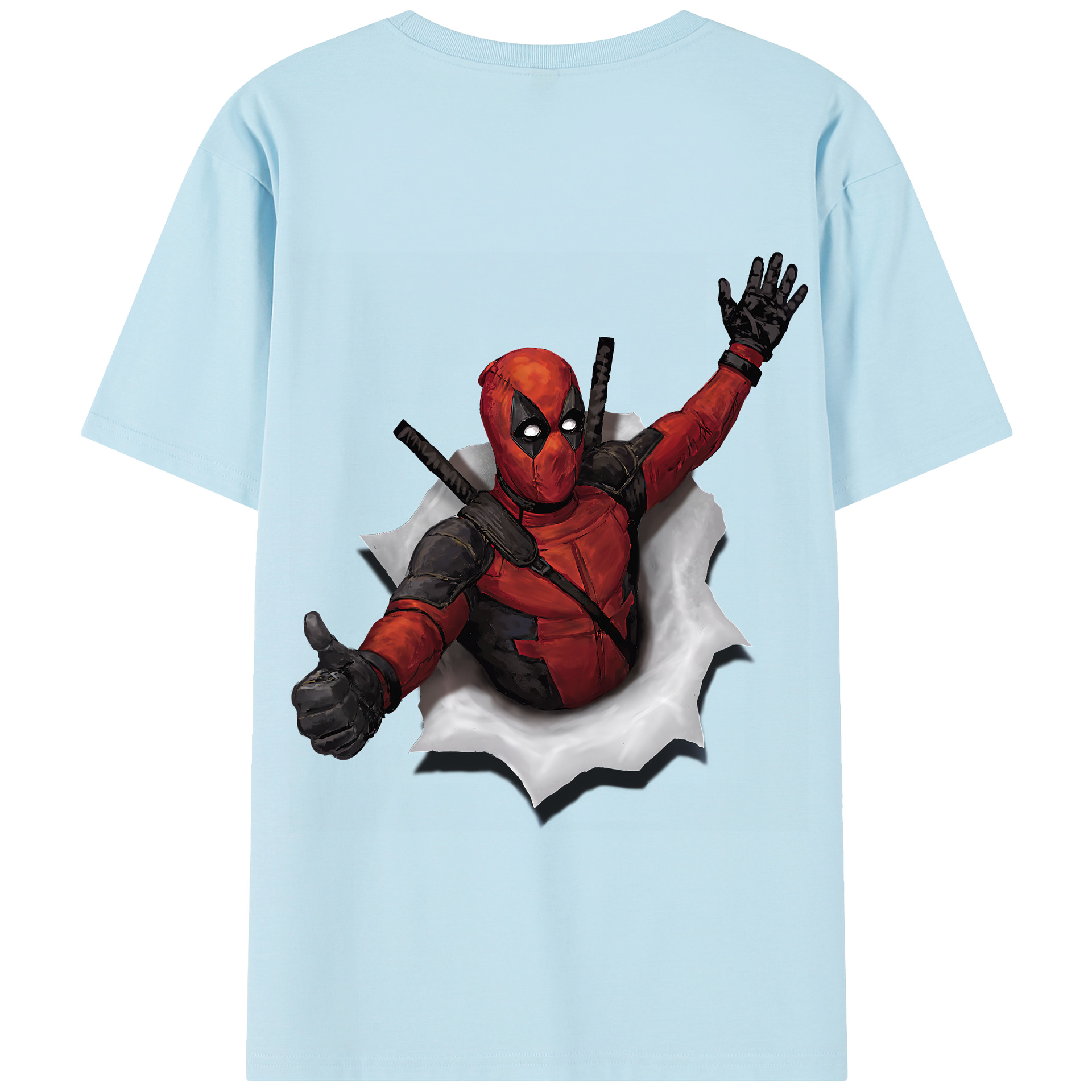 （画像用） Deadpool デッドプール 綿100％半袖Tシャツ（背面プリント）